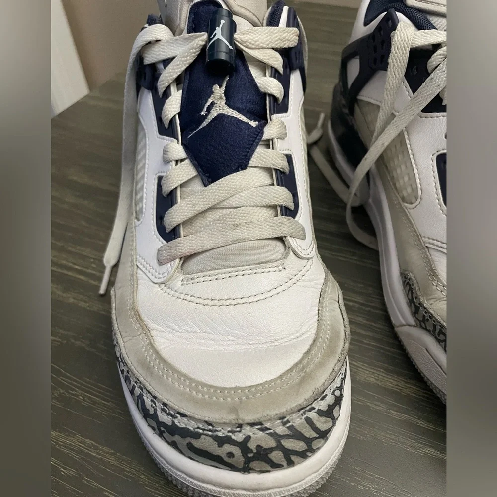 Air Jordan Spizike low White obsidian navy Blue Sneakers size 8 mens